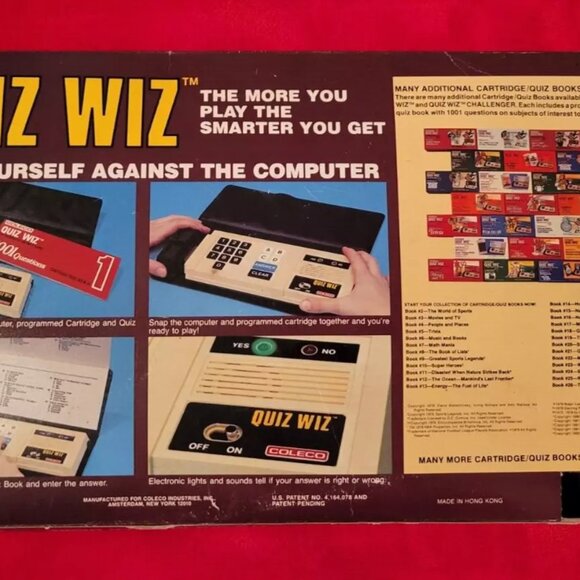 Vintage 1980 Coleco Quiz Wiz Computer and 2 Cartridges Quiz #1 and 15 NBA Teams - Picture 3 of 12